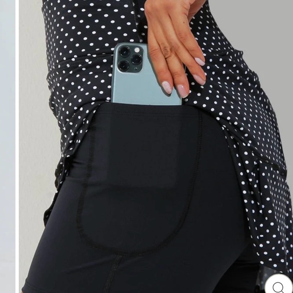 DONA JO pickle ball / tennis / golf Skort Black & white Polka Dot size LARGE - Picture 4 of 6